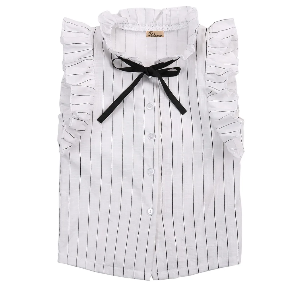 2 шт. Детская рубашка без рукавов с оборками и бантом|summer clothes|girls kidskids clothes girls tops |