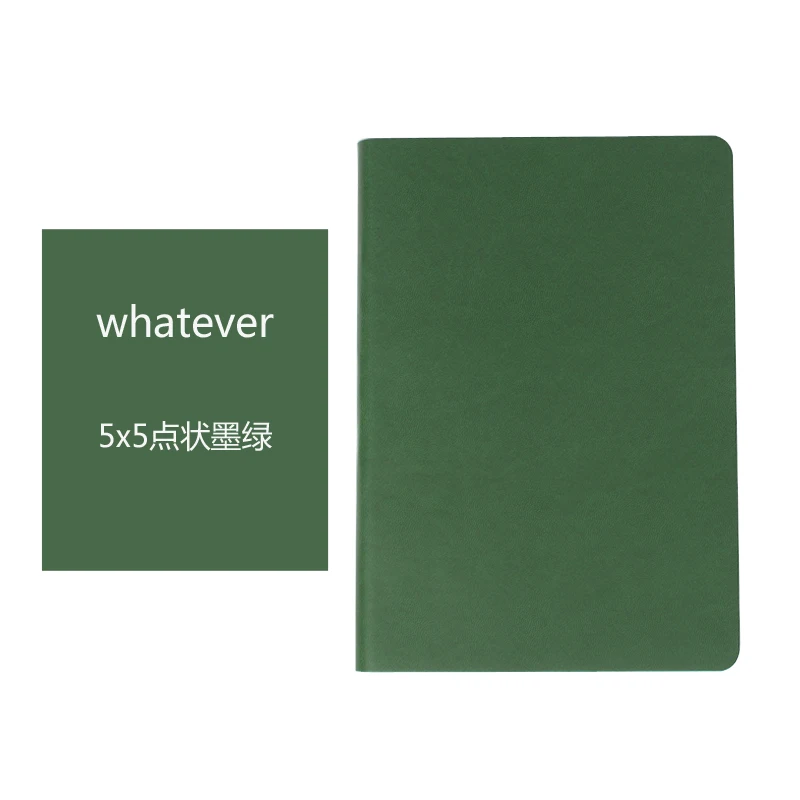 green A5 Dotted Bullet Journal Kawaii Pink Leather Diary Blank Pages Sketchbook Notebook for School Office Notepad Customize Logo D40 - Цвет: green
