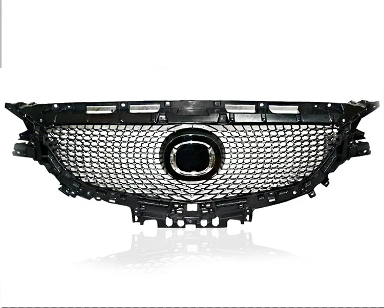 Черный Модифицированная Алмазная Передняя гоночная решетка решетки ABS бампер сетка маска планки крышка подходит для MAZDA 6 ATENZA Стайлинг автомобильной решетки - Цвет: Черный