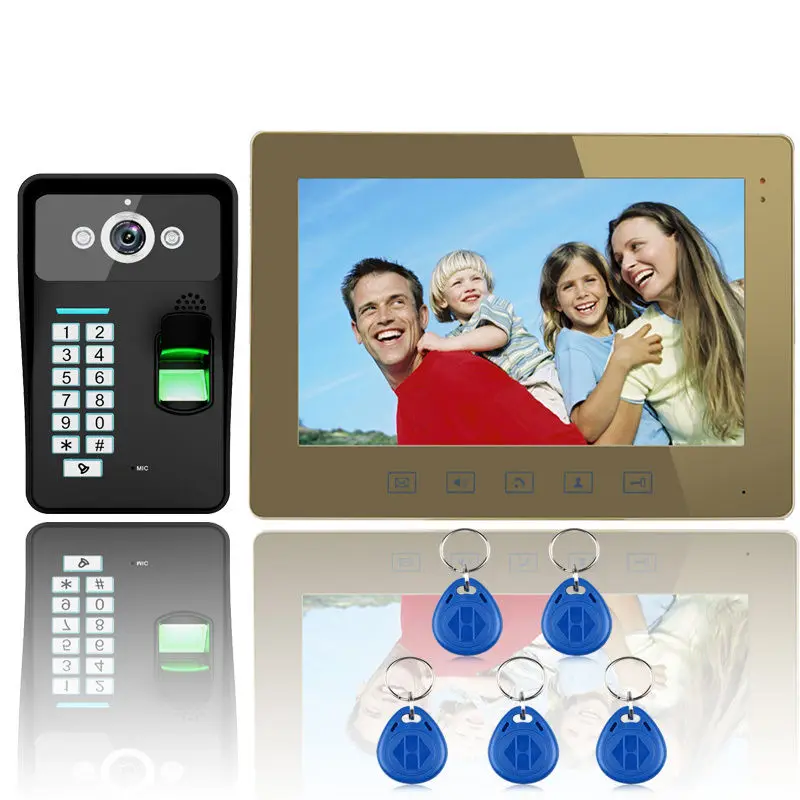 

Touch Key 10" Lcd Fingerprint Recognition Video Door Phone Intercom system