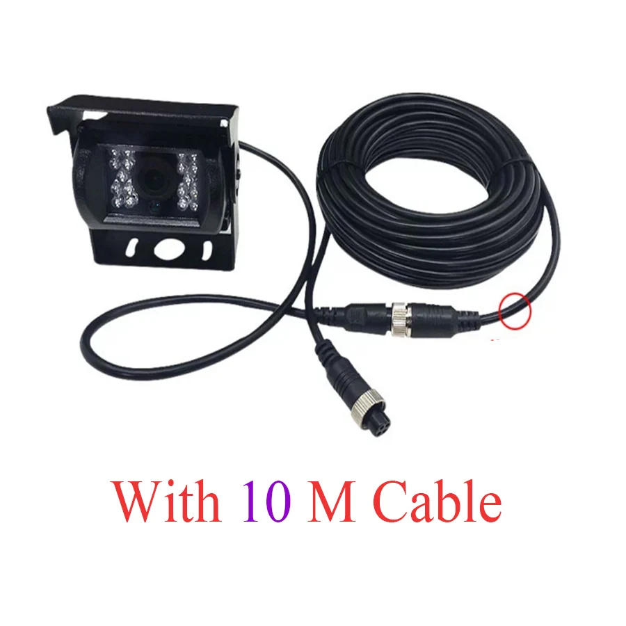 With 10 M Cable 4 контактный ПЗС-автобус фургонов заднего вида Камера Ночное видение Водонепроницаемый IP68 обратный Камера 12/24V парковки Камера Прямая с фабрики - Название цвета: With 10 M Cable