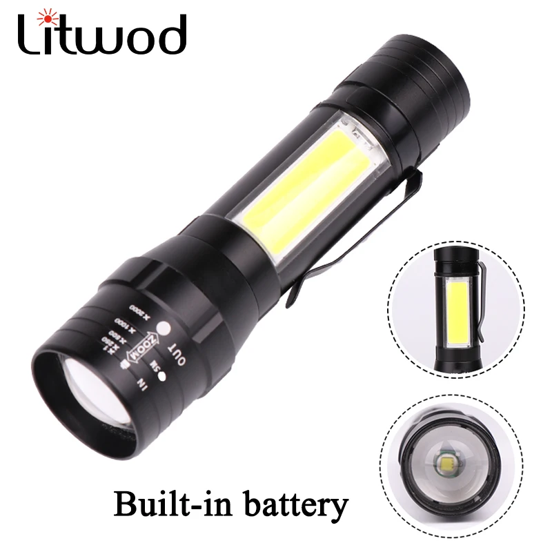 Z203101 Litwod светодиодный светильник CREE T6 COB мини фонарь из алюминиевого сплава