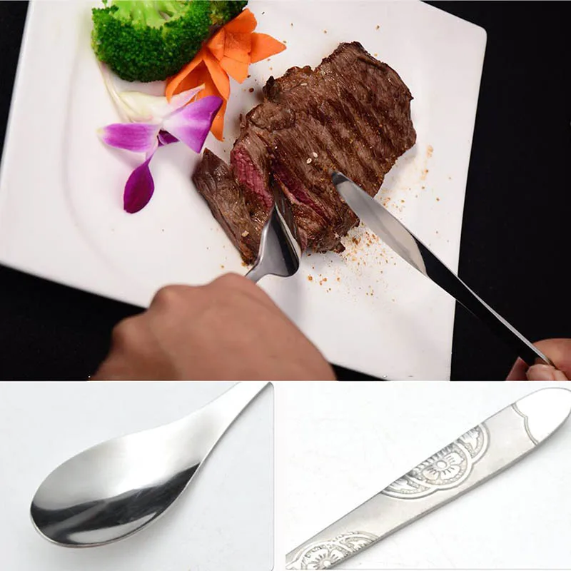 Stainless Steel Tableware Set with Organizer Bag Knifes Fork Spoon Lightweight Cutlery Traveling Camping Flatware Dinnerware | Спорт и