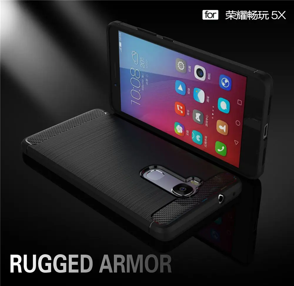 Для Huawei Honor 5X чехол для телефона окружающей среды углерода Волокно Мягкие TPU