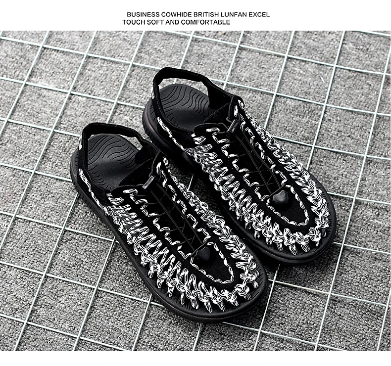 SERENE Brand2019 летние мужские сандалии ткет воздухопроницаемая повседневная обувь модный дизайн Высокое качество удобные сандалии