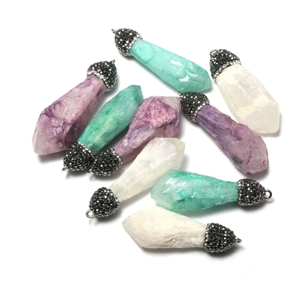 Оптовая продажа нерегулярный натуральный камень кулон DIY для изготовления