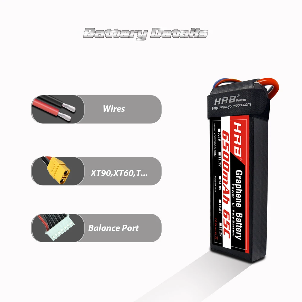 Графен аккумулятор HRB Lipo 2S 3S батарея 65C 130C высокая разгрузка 6S 7 4 в 11 1 14 8 18 5 22 2 6500