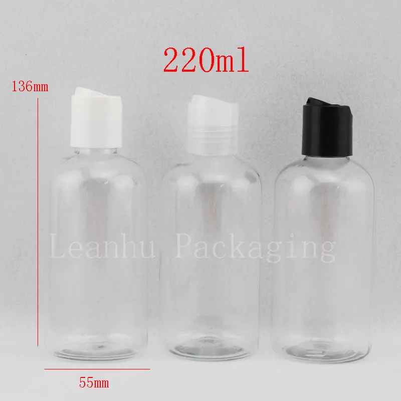 

220 мл X 24 прозрачные пустые пластиковые бутылки, бутылки для лосьона шампуня, небольшие пластиковые контейнеры DIY, косметическая упаковка, бу...