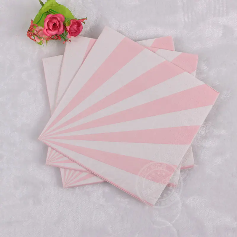 20pcs pink napkin 1 сумка, золотые серебряные бумажные чашки, соломенная корзинка, шеврон, детский душ, день рождения, свадьба, вечеринка, одноразовая салфетка для посуды, Декор, принадлежности - Цвет: 20pcs pink napkin