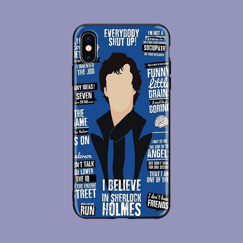Шерлок 221b baker street черный мягкий чехол для телефона iPhone 8 7 6 6 S Plus X XS MAX 5 5S SE XR Шерлок - Цвет: 650