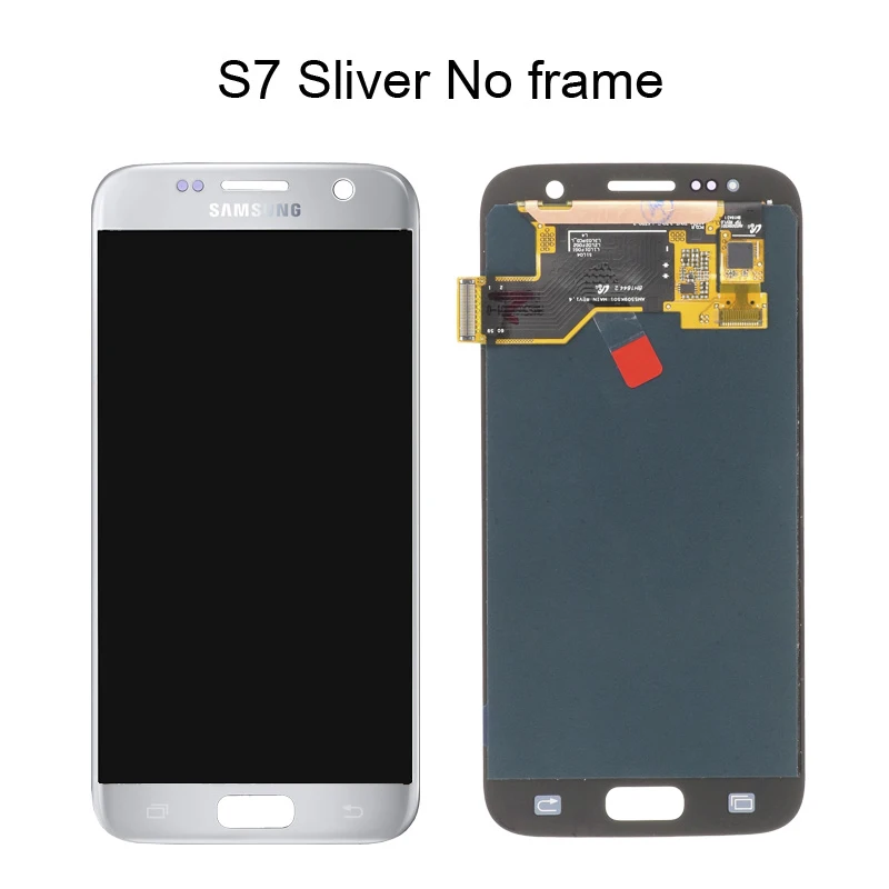 5," с ЖК-экраном для SAMSUNG Galaxy S7 G930 G930F, кодирующий преобразователь сенсорного экрана в сборе - Цвет: Sliver No frame
