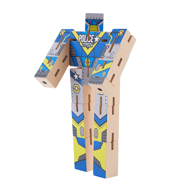 Игрушка прорезыватель для мозга 3D деревянная головоломка полицейский замок