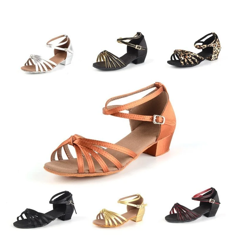 Детские кроссовки для латиноамериканских танцев атласные с мягкой подошвой