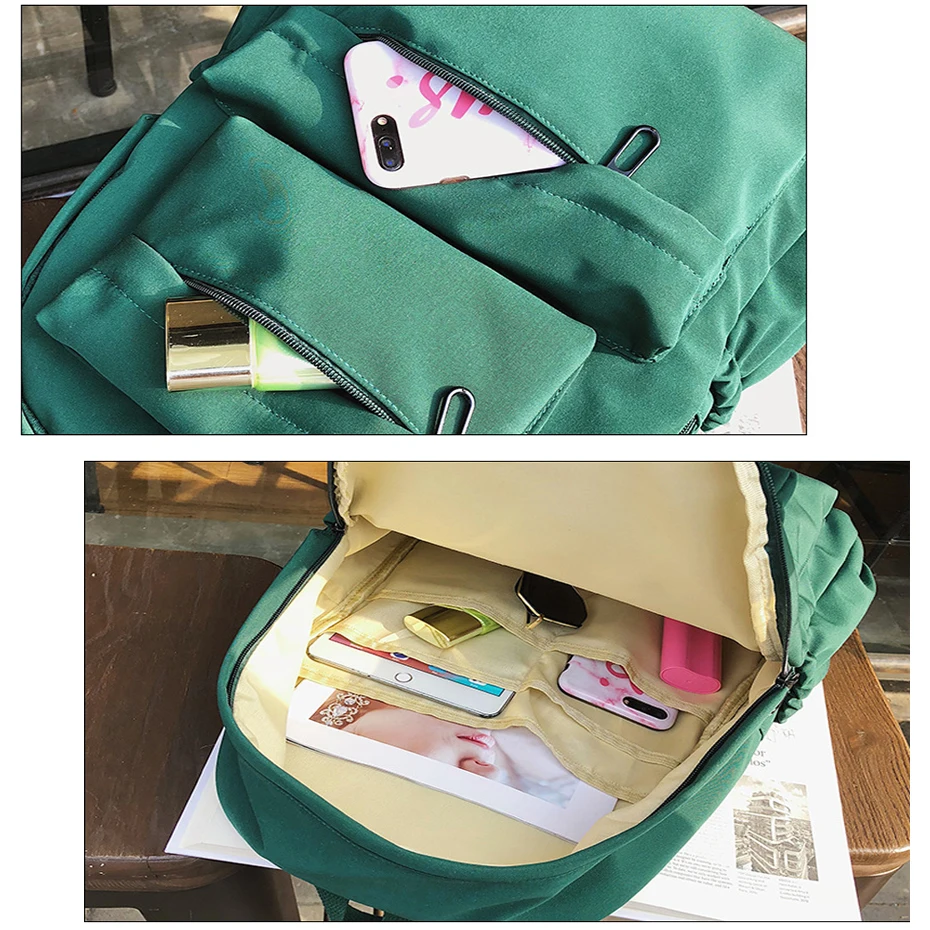 Новый водонепроницаемый нейлоновый рюкзак для женщин Дорожная много карманов