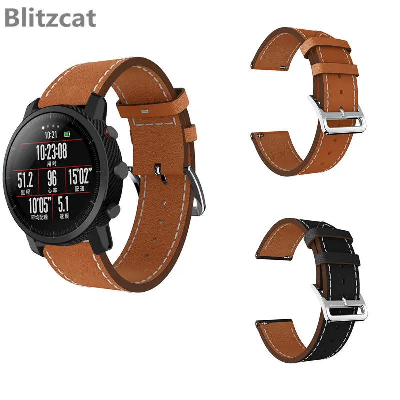 Сменный кожаный браслет для оригинальных часов Xiaomi Huami Amazfit Stratos pace 1 2 ремешок