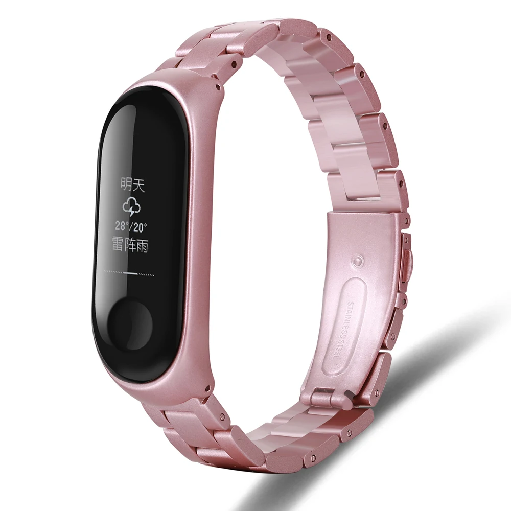 Для Xiaomi mi ремешок 3 ремешок из нержавеющей стали браслет mi lanese наручные mi band 3 металлический ремешок WITBON
