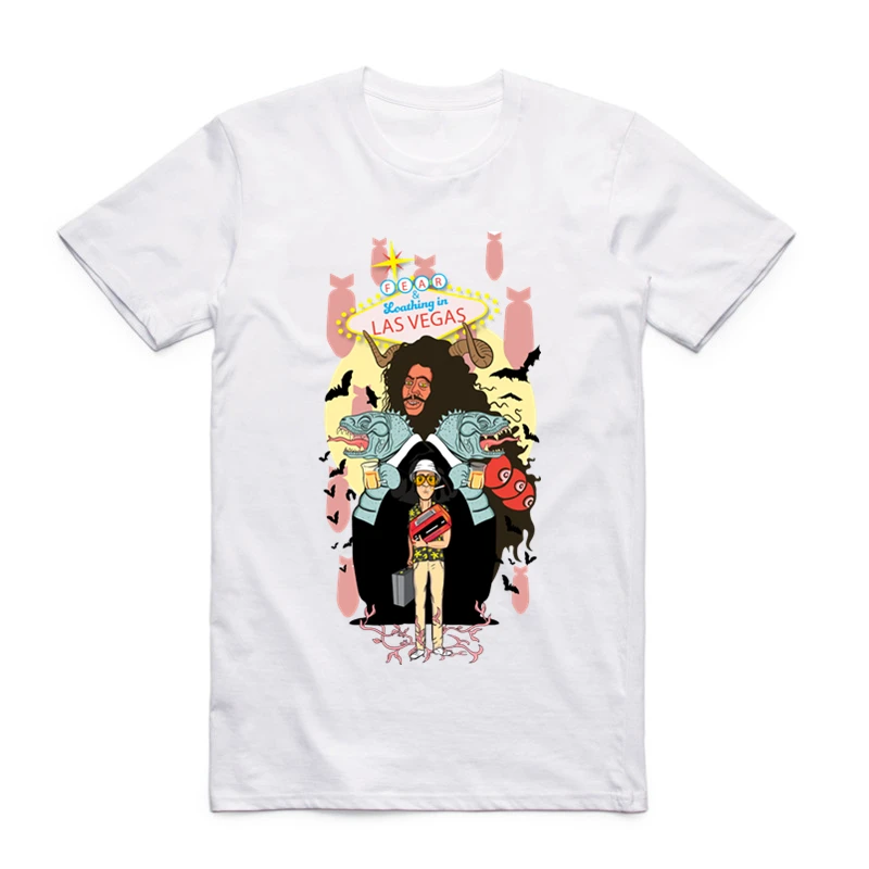 Женская белая футболка с принтом Казино Лас-Вегаса коротким рукавом и круглым