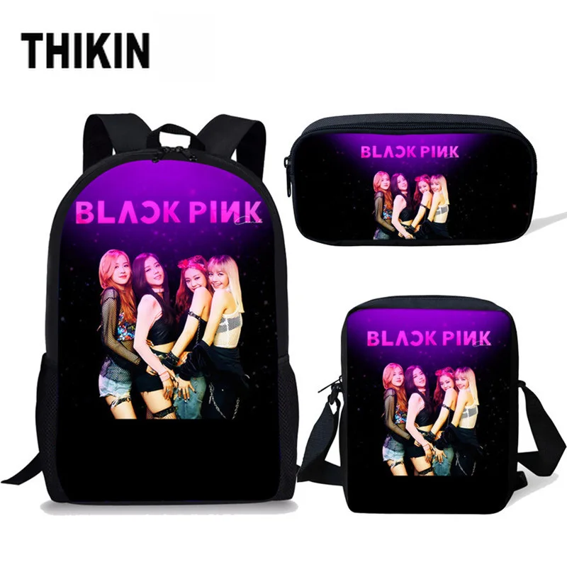 THIKIN Blackpink школьные рюкзаки для девочек известный K POP Star Детский рюкзак подростковый ранец школьная сумка на заказ Mochila Escolar