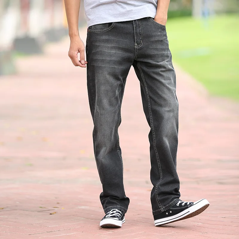 2018 новые мужские эластичные хлопковые Стрейчевые джинсы свободные джинсовые
