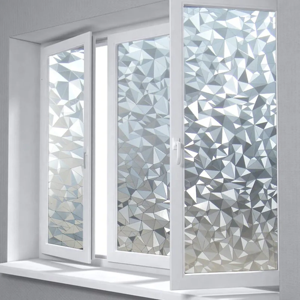 

3D Geometric Shape Opaque Static Glass Window Film Privacy Decorative no-glue Self-adhesive Glass Door Sticker 30/75*200cm
