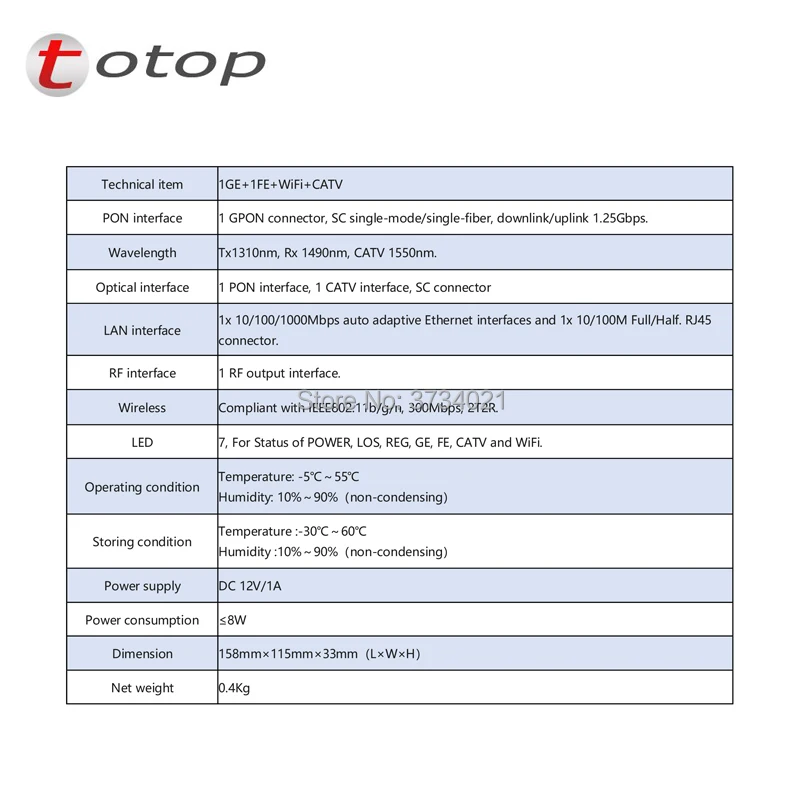 Factoy Подгонянный GPON ONT 1PON+ 1GE+ 1FE+ wifi+ CATV Ethernet порт одноволоконный OTOP Подгонянный ONU ont