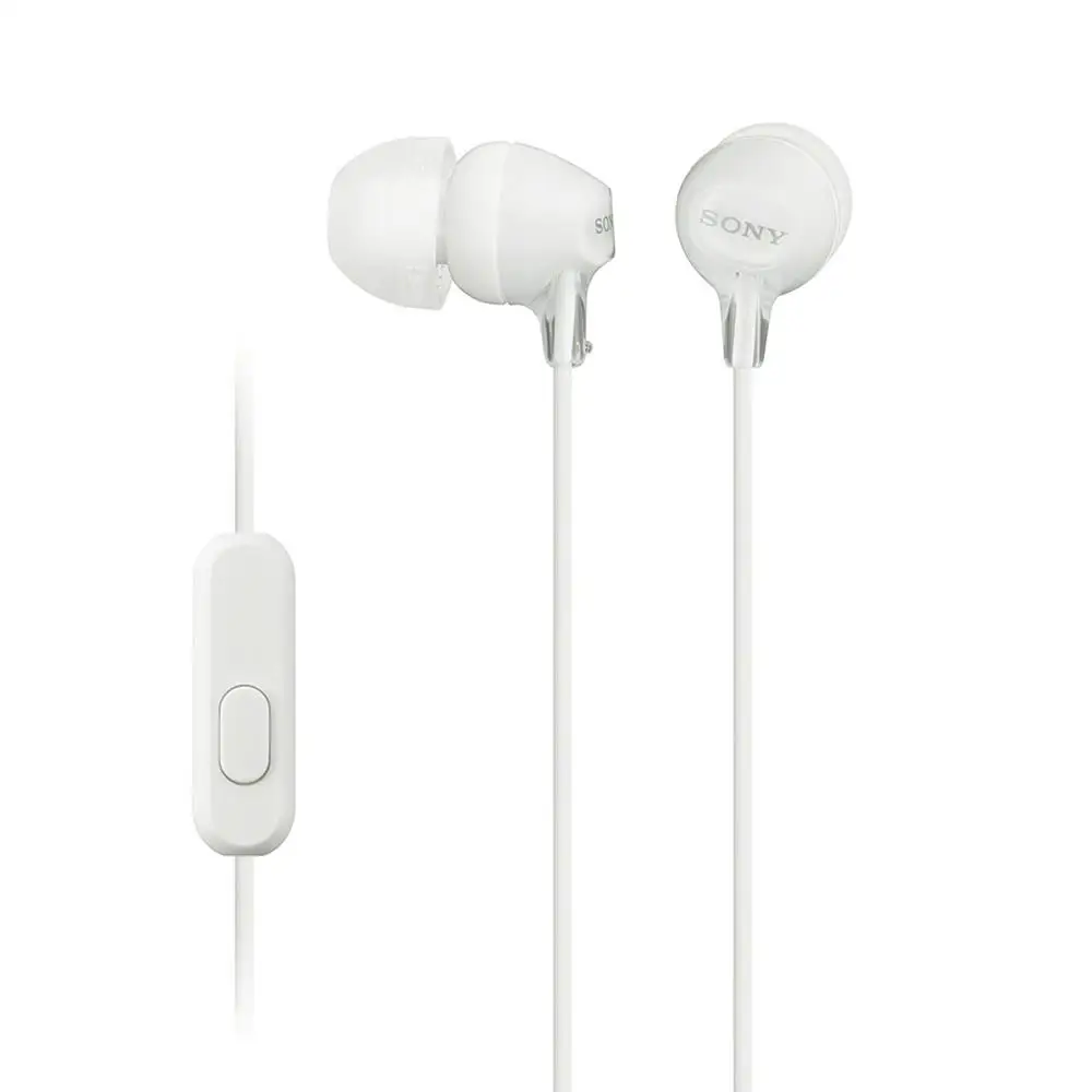 white Оригинальные sony MDR-EX15AP 3,5 мм проводные наушники-вкладыши сабвуфер стерео наушники Hands-free с микрофоном для телефона xiaomi huawei sony - Цвет: white