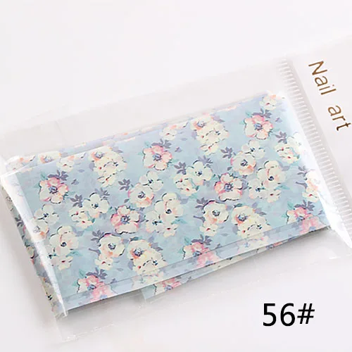 56 1 компл./лот 2,5*100 см нейл-арта Стикеры Mix цветок звездное небо ногтей набор фольги передачи Стикеры декоративный для маникюра DIY настенные наклейки - Цвет: 56