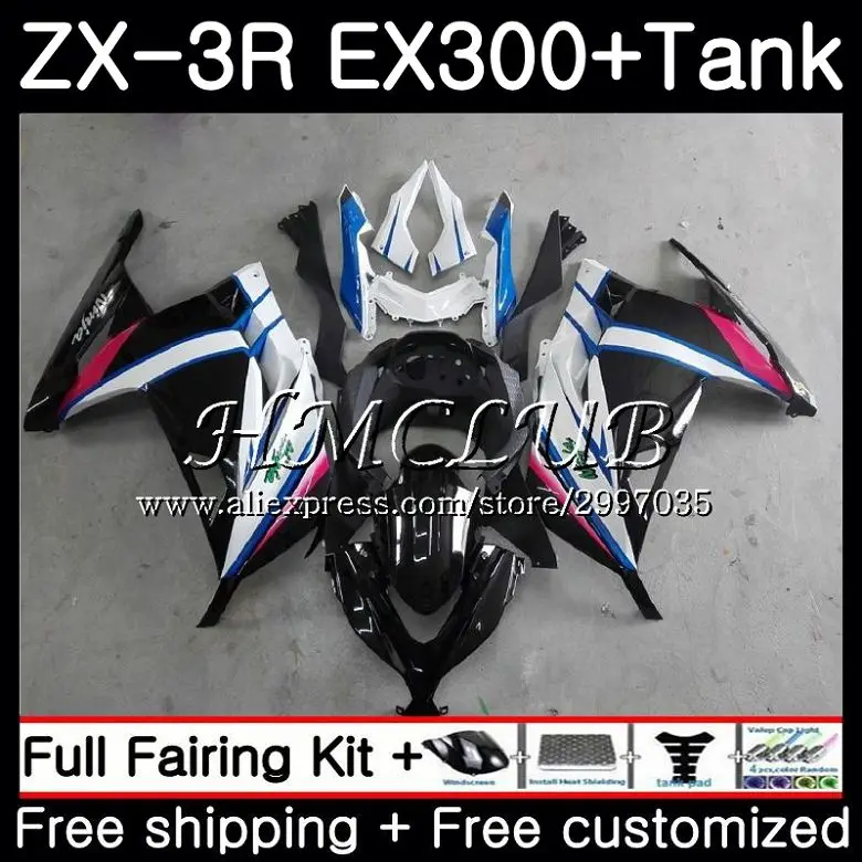 

Инъекция для KAWASAKI черный белый NINJA EX 300 ZX 3R 300R 2013 2014 2015 47HC.7 ZX3R EX300 ZX-3R ZX300R 13 14 15 OEM обтекатель