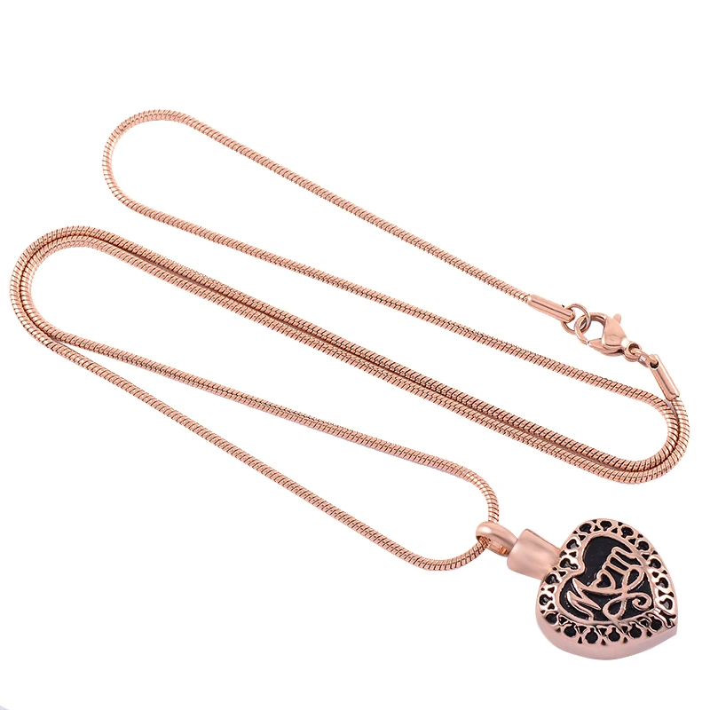 XWJ8372 Mom Engraving Steel/ Gold/ Rose Gold Memorial Urn Heart Cremation Pendant 316L Stainless Steel Ashes Holder Keepsake | Украшения и