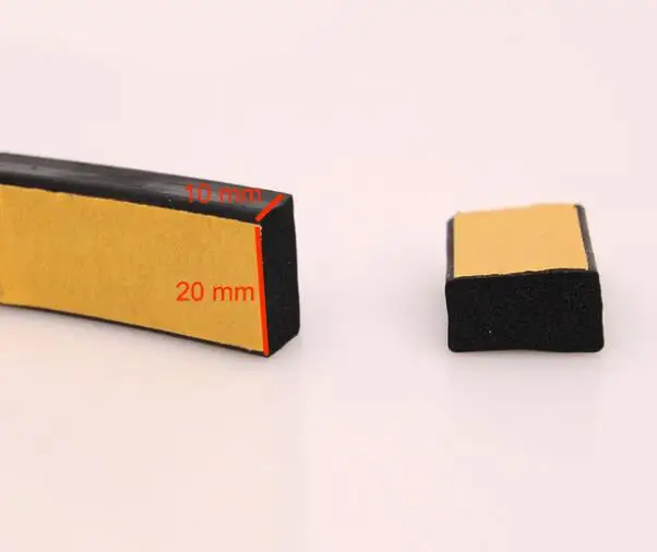 20 x 10mm 2 метра двери окна самоклеющиеся epdm Резиновый вспененный полукруглый уплотнитель и плоская уплотнительная полоса - Цвет: 20 x 10mm