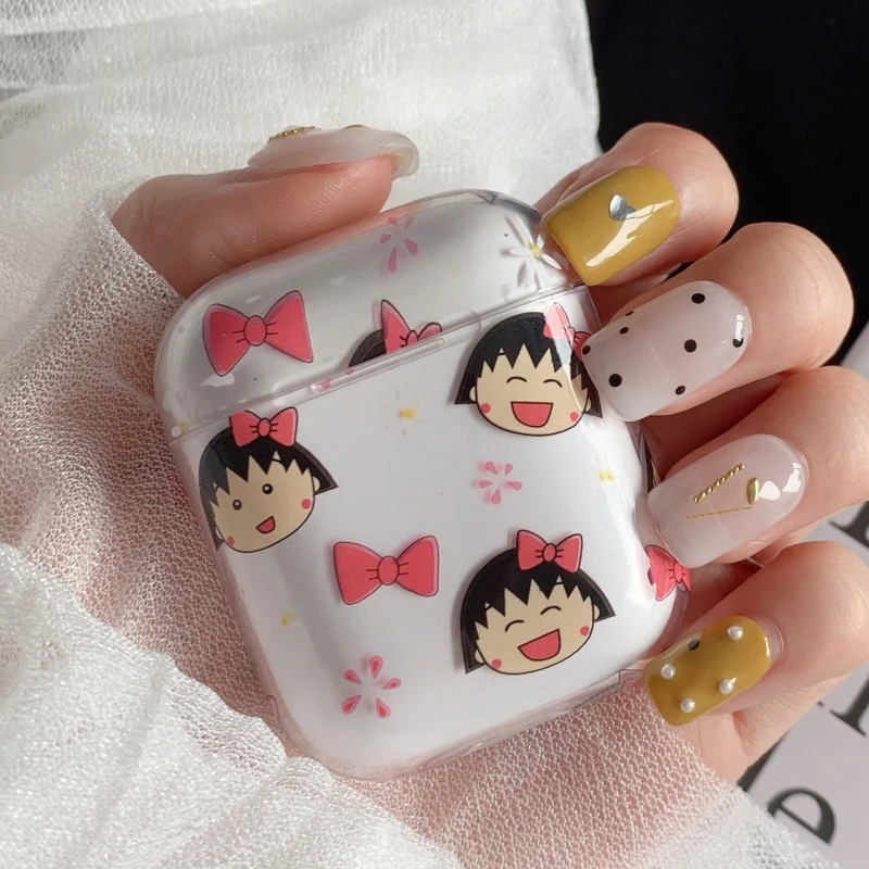 Style 2 Мультфильм Chibi Maruko милый прозрачный футляр для Apple AirPods 1/2 чехол Прозрачный Прочный чехол для телефона защитный чехол Аксессуары - Цвет: Style 2