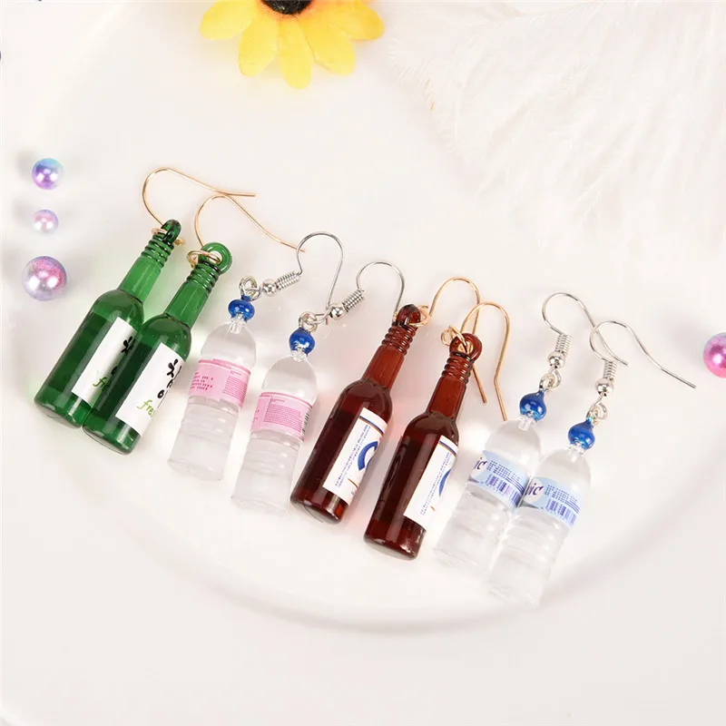 1Pair Women's Resin Wine Bottle Dangle Earring Personality Party Earrings Hot | Украшения и аксессуары