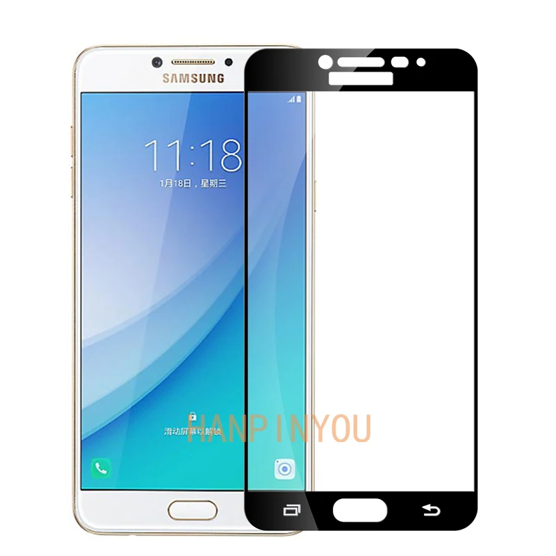 Защитная пленка для экрана Samsung Galaxy C7 Pro C7010 закаленное стекло с полным покрытием 5