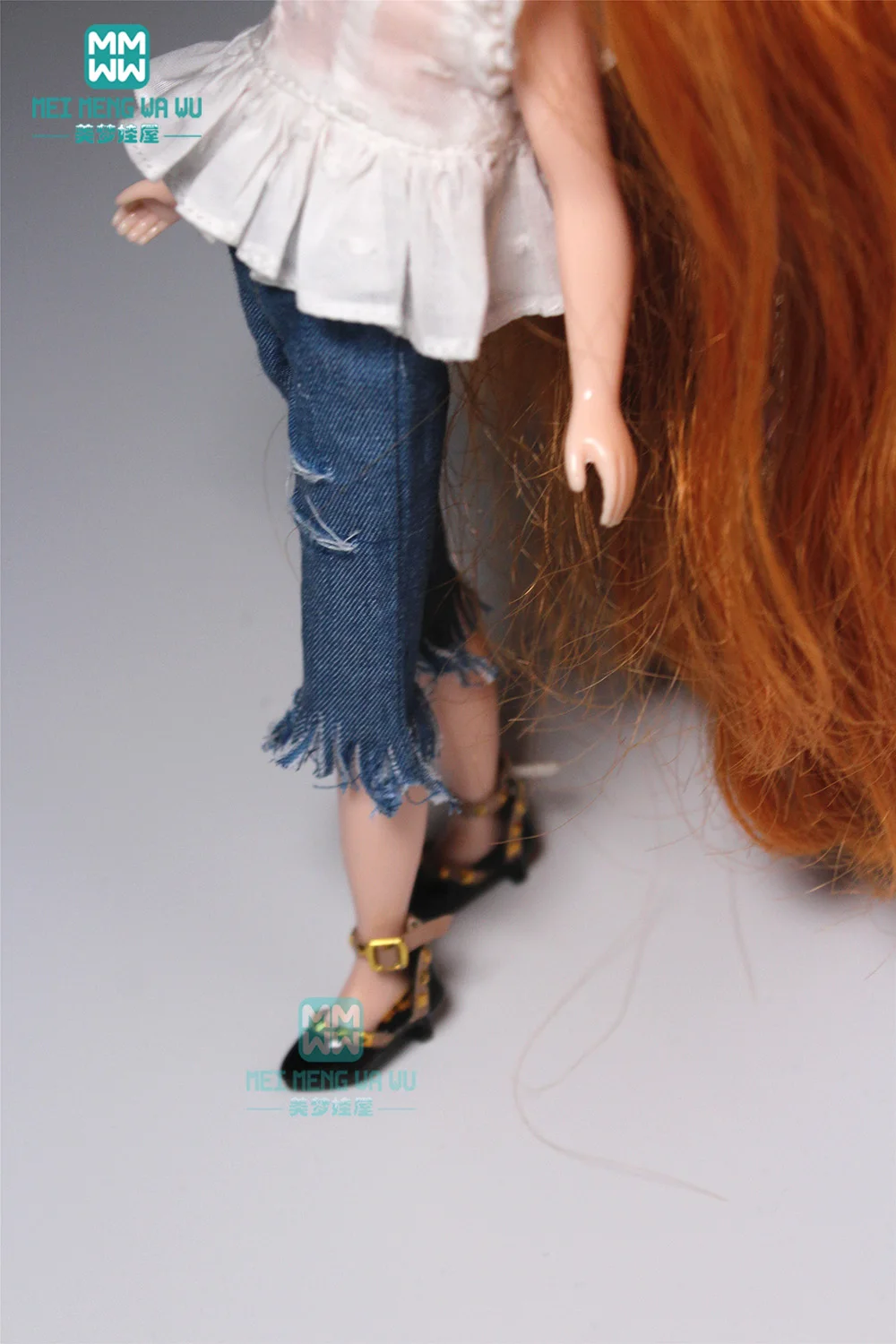1 шт. модная белая рубашка измельченные джинсы для Blyth Azone 1/6 аксессуары