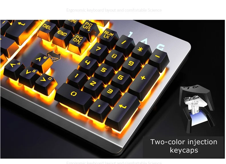 hxsj Langtu V1 USB Проводная Регулируемая Мультимедийная Игровая клавиатура с подсветкой матовая металлическая панель подвесной брелок