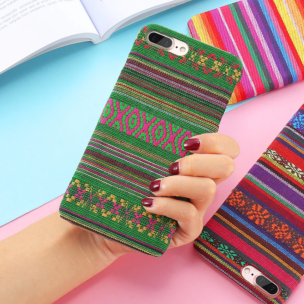 KISSCASE ткань текстура чехол для iPhone 5 5S SE 6 6s плюс телефон чешского красочный 7 8 X