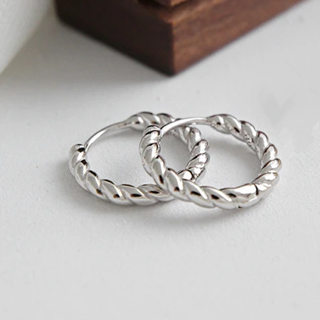 Silver HFYK 925 пробы серебряные серьги золотые круговые круглые серьги-кольца для женщин Букле д 'ореиль femme oorbellen - Окраска металла: Silver