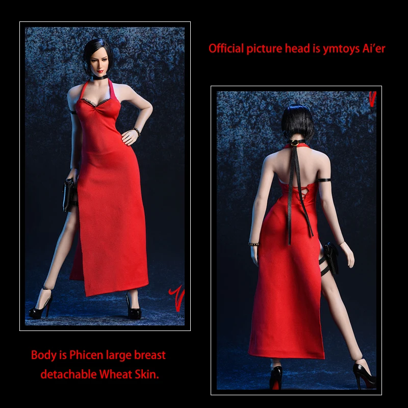 18XG14 Ada Wong фигура сексуальное красное вечернее платье Холтер юбка костюм cheongsam тело для 12 дюймов Коллекционная Фигурка DIY