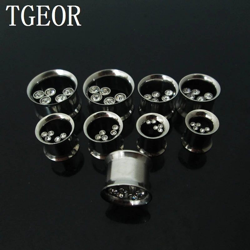 Тоннели для ушей с двойным рассеиванием 5 камней 1 шт. из хирургической