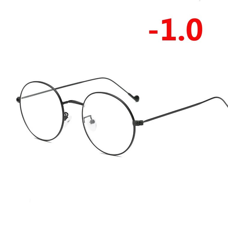 myopia 100 1,0-1,5-2,0-6,0 готовые очки для близорукости унисекс Ультра-светильник металлическая Золотая оправа Очки для близорукости с градусом - Цвет оправы: myopia 100