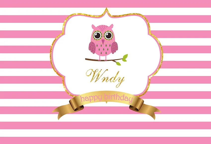 Розовый милый фон для фотографии из винила с совой - декорация для дня рождения детей, студии фотографии, вечеринки бэби-шауэр и свадьбы, баннер для новорожденных.