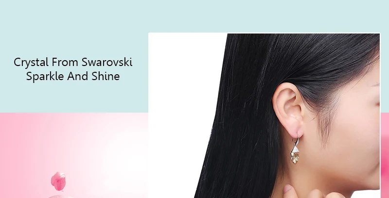Элегантные женские серьги из кристаллов Swarovski винтажные 925 серебряная серьга-крючок Капля воды для женщин геометрические ювелирные изделия