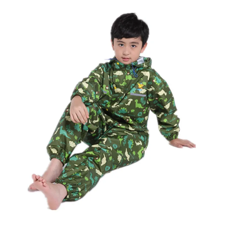 

dinosaur boys raincoat for children,hood waterproof rain coat for children jumpsuit rain suit,students baby rain coat poncho