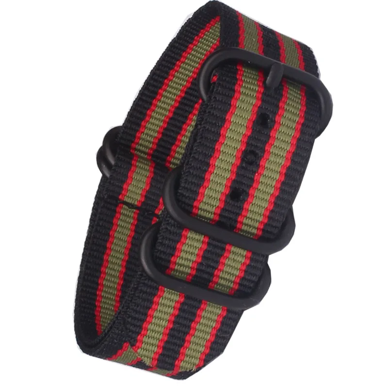 3Black-4Red-2Green Купить 2 получить скидку 10%) Nato черное кольцо Пряжка 18 мм 20 мм 22 мм 24 мм Ремешки для наручных часов для мужчин и женщин ремешок для наручных часов Ремешок Пряжка zulu - Цвет ремешка: 3Black-4Red-2Green