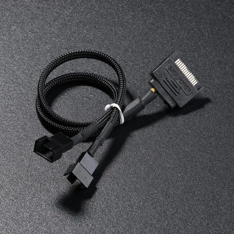 Удлинитель питания для вентилятора Alloyseed с разъемами SATA кабель 15pin на 2 Way 3pin 4pin