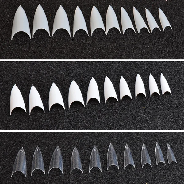 500 шт прозрачные натуральные белые накладные ногти УФ гель во французском стиле