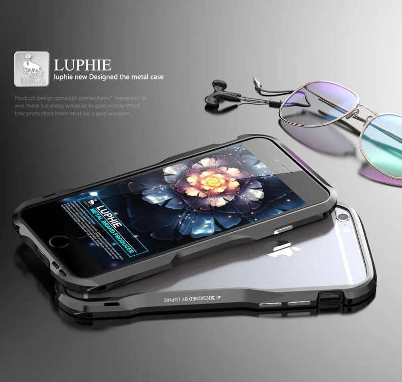 Для iPhone 7 6s Luphie тонкий металлический чехол-бампер для телефона для iPhone 7 8 Plus X Алюминиевый бампер рамка Крышка XS Max