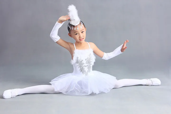 Танцевальное платье в виде маленького лебедя для девочек 1 шт. костюм взрослых