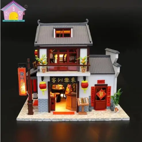 M901 Миниатюрный Кукольный дом в китайском стиле сделай сам деревянный кукольный