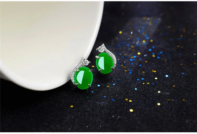 Begua Ringen2019 дизайн Зеленые 925 Серебряные женские серьги, созданный изумруд драгоценный камень прекрасный брелок ювелирные изделия для женщин